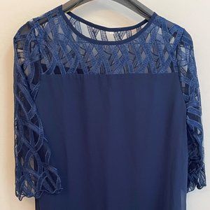 VSmee Women's Party Dress Lace Dress Long Dress, 2XL, Dark Blue